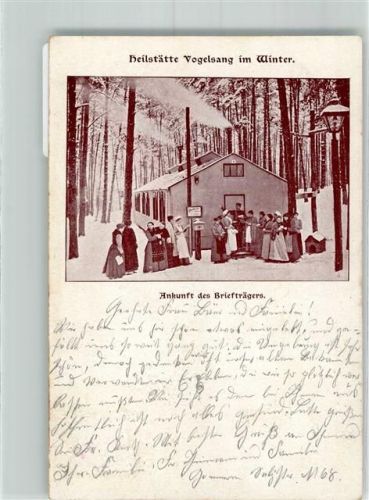 Vogelsang 1901 Heilstätte im Winter Ankunft des Briefträgers