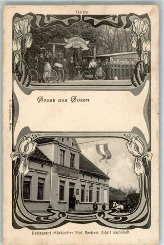 Gosen 1914 Gasse Märkischer Hof Fahrrad