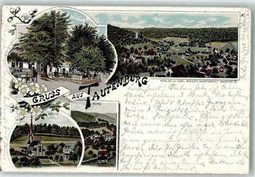 Tautenburg 1901 Gartenwirtschaft Burg Kirche