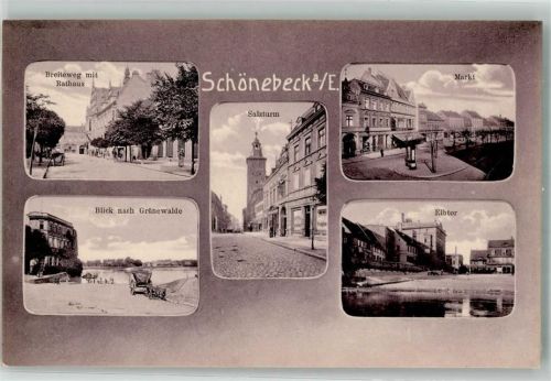 Schönebeck Breiteweg Rathaus Elbtor Salzturm Markt