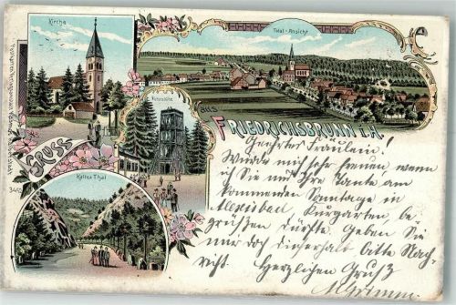 Friedrichsbrunn 1902 Kaltes Tal Victorshöhe Aussichtsturm