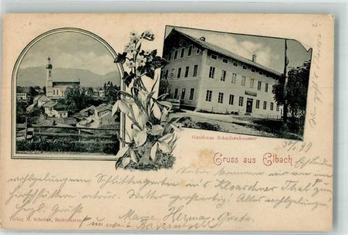 Elbach 1899 Pfarrkirche St. Andreas Gasthaus Schnitzenbaumer