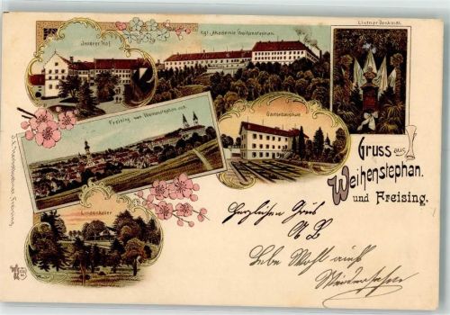 Weihenstephan 1898 Lindenkeller Innerer Hof Gartenbauschule Kgl. Akademie Weihenstephan