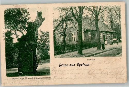 27324 W2813 Eystrup 1904 - 1000-jährige Eiche Kriegerdenkmal Posthaus