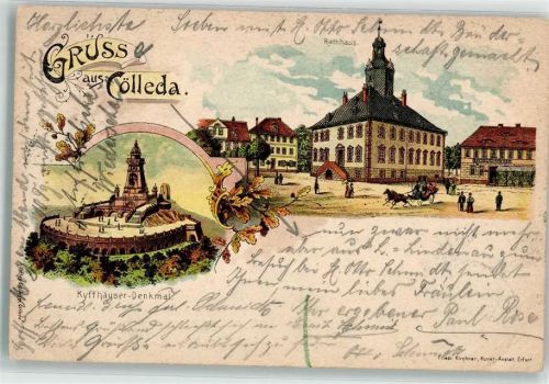 Kölleda 1900 Kyffhäuser-Denkmal Rathaus