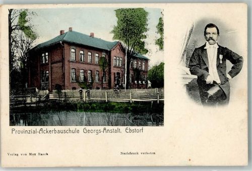 Ebstorf 1908 Provinzial-Ackerbauschule Georgs-Anstalt Mann mit Zylinder