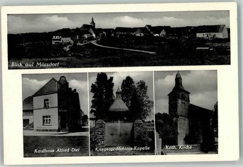 56290 W5449 Mörsdorf , Hunsrück - Kaufhaus Diel Kriegergedächtnis-Kapelle Kath. Kirche