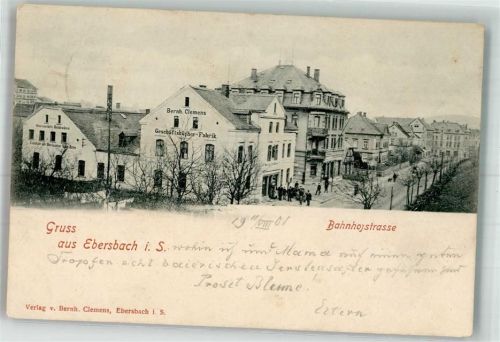 Ebersbach 1901 Bahnhofstraße Geschäftsbücher-Fabrik