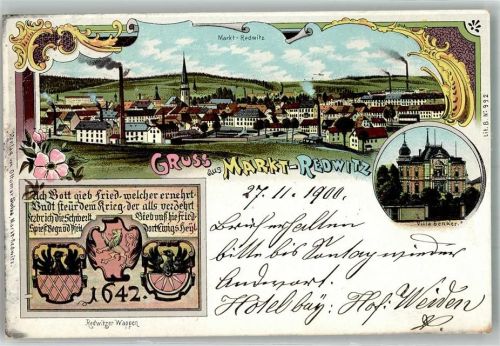 Marktredwitz 1900 Villa Benker Redwitzer Wappen