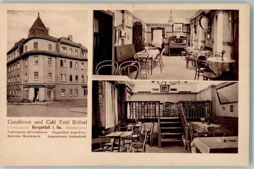 Burgstädt Cafe-Konditorei Röthel Gastraum Klavier