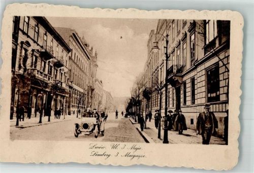 Lemberg 1917 3. Maigasse Auto Oldtimer Feldpost WK I Garde-Res.Korps
