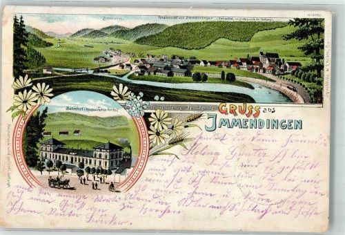 Immendingen 1905 Bahnhof Gasthaus Ambs