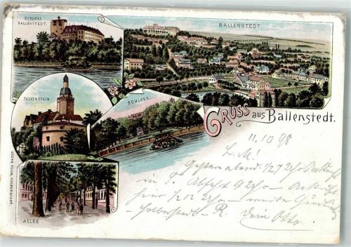Ballenstedt 1898 Schloß Ballenstedt Falkenstein Allee