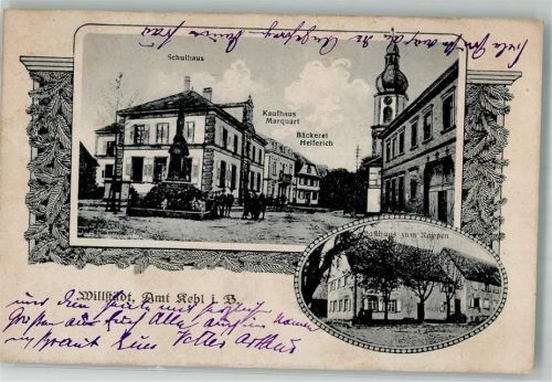 Willstätt 1920 Schulhaus Gasthaus zum Rappen