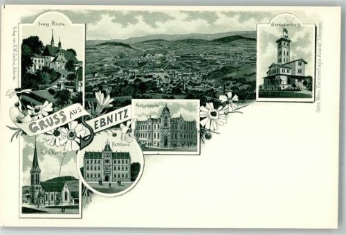 Sebnitz Ev. Kirche Rathaus Postgebäude Grenadierburg