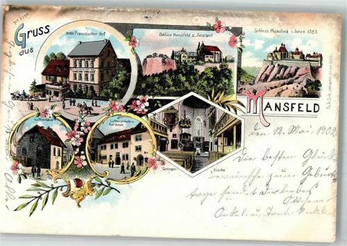 Mansfeld 1902 Hotel Preußischer Hof Schloss Lutherschule Rathaus