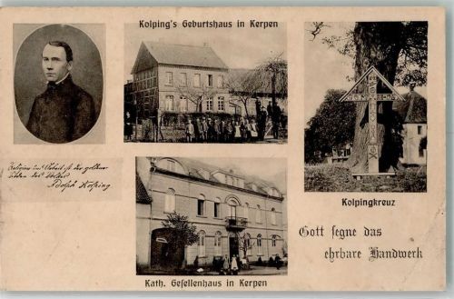 50169 W5014 Kerpen , Rheinl 1910 Gebrauchsspuren Geburtshaus Kolping Portrait Kolping Kolpingkreuz Kath. Gesellenhaus