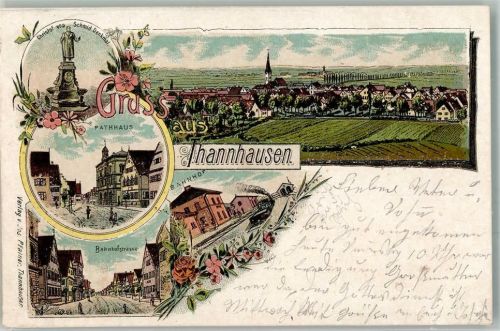 Thannhausen 1898 Christof v. Schmid Denkmal Rathaus Bahnhofstraße