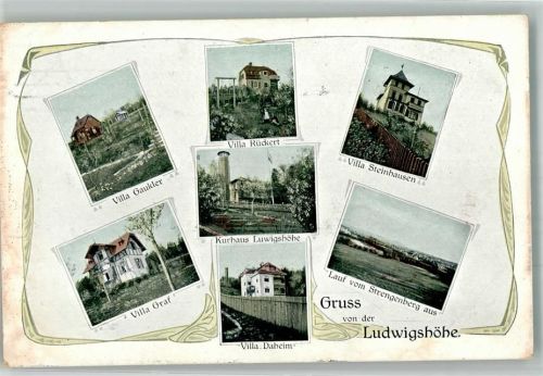 Rückersdorf 1907 Villa Gaukler- Rückert- Graf u. Daheim Kurhaus Ludwigshöhe