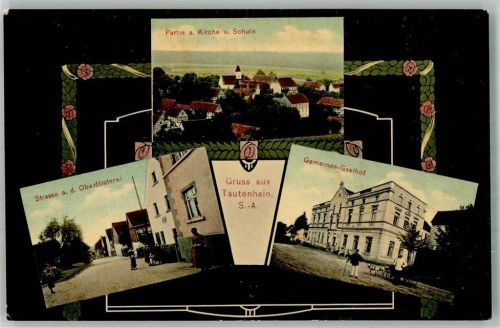 Frohburg 1915 Gemeinde-Gasthaus Straße a.d. Oberförsterei OT Tautenhain