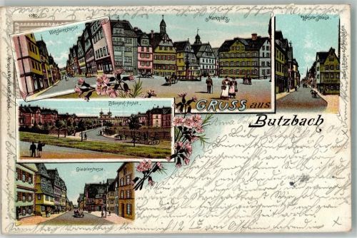 Butzbach 1901 Wetzlarerstraße Marktplatz Zellenstraf-Anstalt