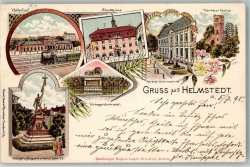 Helmstedt 1898 Bahnhof Stadthaus Herzogl. Gymnasium Harbker Ruine