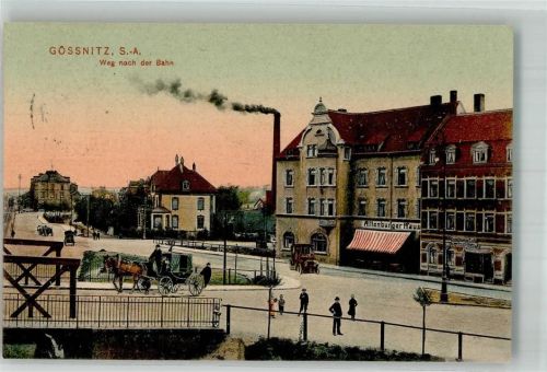 Gößnitz 1909 Gasthaus Altenburger Haus Kutsche
