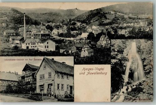 Herges Herges-Vogtei Auwallenburg Kolonialwarenhandlung Schneider TrusethalerWasserfall
