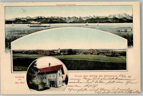 86919 W8919 Utting a. Ammersee 1913 - Ammersee Ausflugsdampfer Handlung Beer