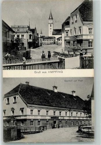 84539 W8261 Ampfing 1914 Gebrauchsspuren Gasthaus zur Post