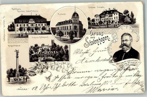 Stavenhagen Kriegerdenkmal Rathaus Reuter's Geburtshaus Postamt Portrait Fritz Reuter Schloß Ivenack