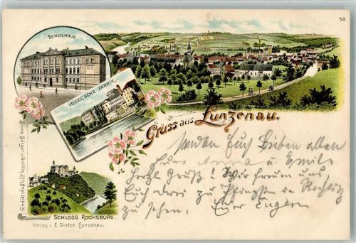 Lunzenau 1898 Fabrik Vogel Schule Schloß Rochsburg