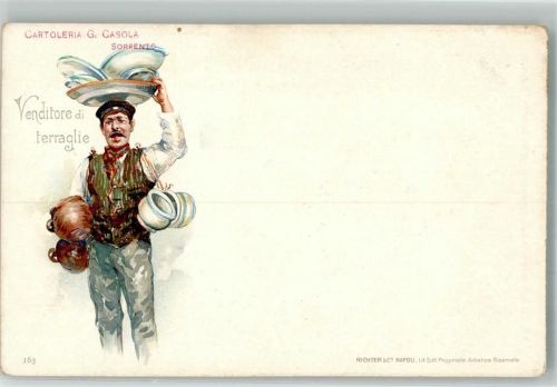 1900 Italien Beruf Venditore di Ferraglie Verkauf von Tonware Volkstypen Beruf
