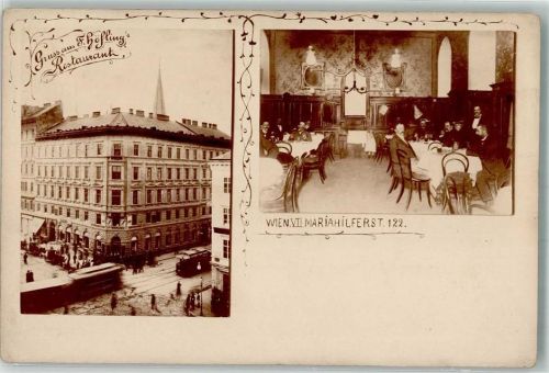 Wien Gasthaus F. Höfling Mariahilferstraße Straßenbahn