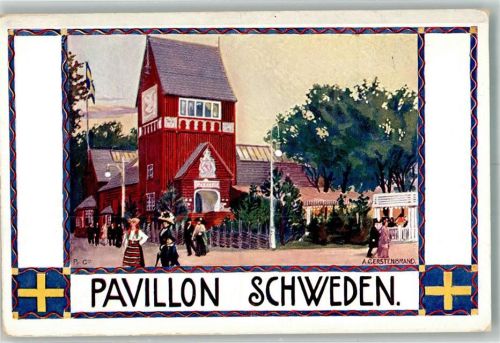 Wien 1910 sign. Gerstenbrand Pavillon Schweden