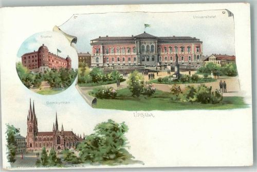 Upsalla Uppsala Lithographie Schloss Kirche Universität
