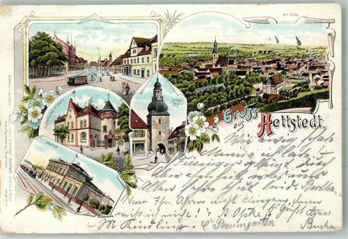 Hettstedt 1901 Bahnhof Saigertor Kais. Postamt Marktplatz