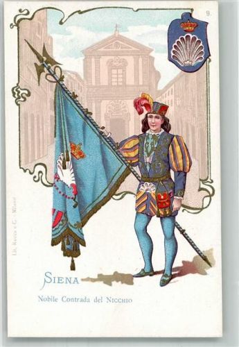Siena Nobile Contrada del Nicchio Fahne Wappen Tracht Uniform