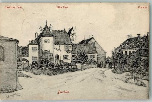 Buchloe 1909 Gasthaus Post Villa Eser Rentamt signiert