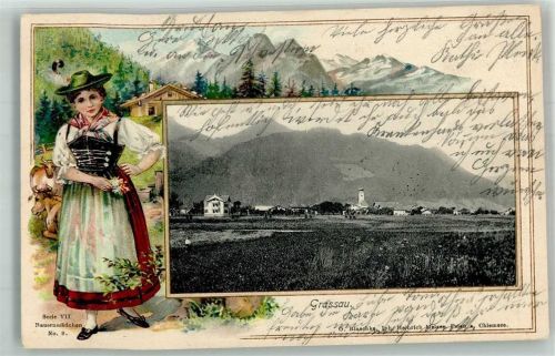 Grassau 1904 Tracht Bauernmädchen Serie VII Nr. 9 Grassau