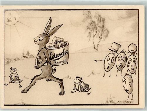 Eduscho Eier und Hase vermenschlicht Ostern