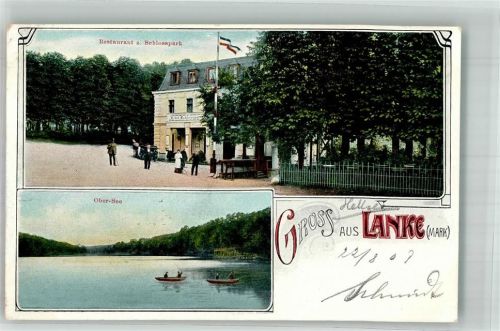 Lanke 1907 Gasthaus zum Schlosspark Ober-See