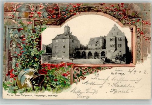 Eschwege 1902 Landgrafenschloss Mauerblick