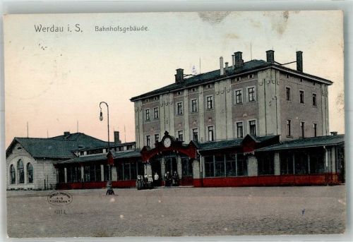 Werdau 1908 Bahnhofgebäude