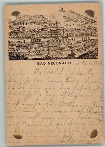 Bad Neuenahr 1887 Gebrauchsspuren Scan genau beachten! Lithographie