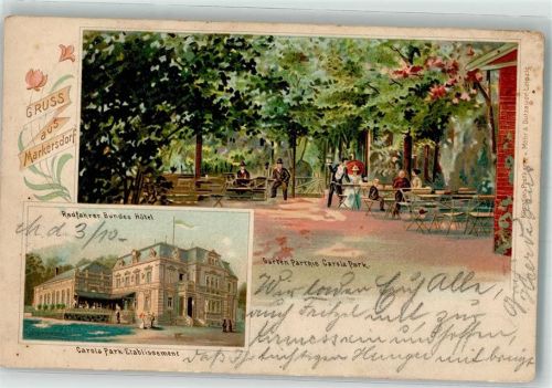 Markersdorf 1907 Carola Park-Etablissement Gartenwirtschaft