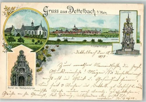 Dettelbach 1899 Gnadenaltar Wallfahrtskirchen-Portal Wallfahrtskirche Kloster