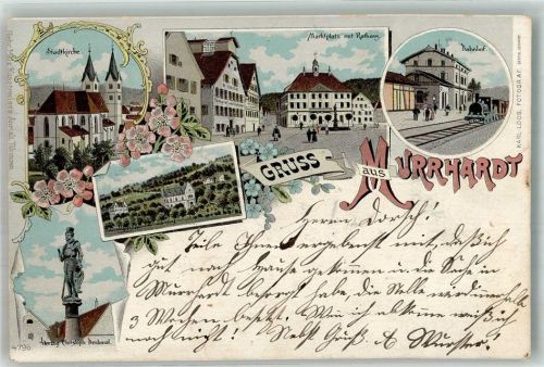 Murrhardt Herzog Christoph-Denkmal Stadtkirche Bahnhof Marktplatz Rathaus
