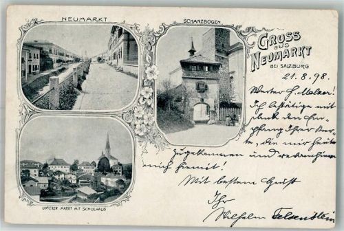 Neumarkt 1898 Schanzbogen Unterer Markt Schulhaus