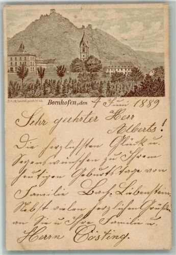 Kamp-Bornhofen 1889 Lithographie